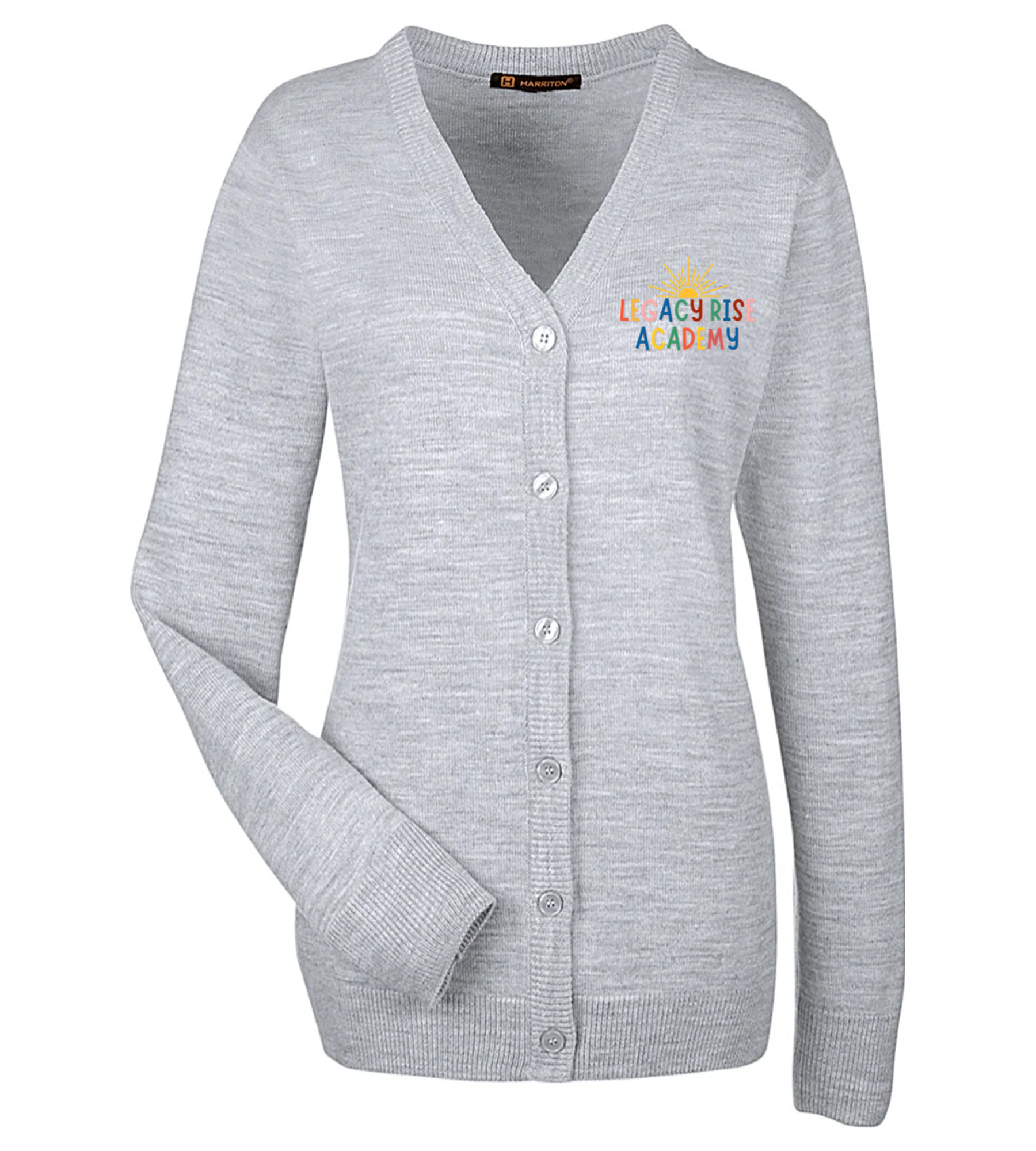 Harriton Ladies Pilbloc V-Neck Button Cardigan Sweater